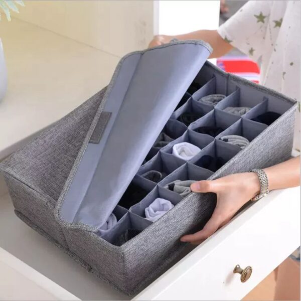 24 Cell Socks and Underwear Organizer – Grey Drawer Divider for Closets in Pakistan