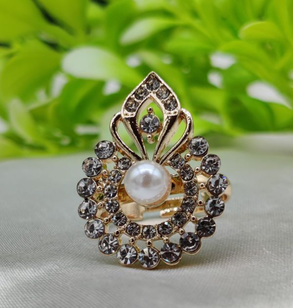 Imported Radiant Crystal Blossom Ring with adjustable floral crystal design for women