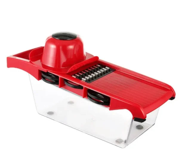 10 in 1 Red Mandolin Slicer Vegetable Cutter with Stainless Steel Blades and Peeler