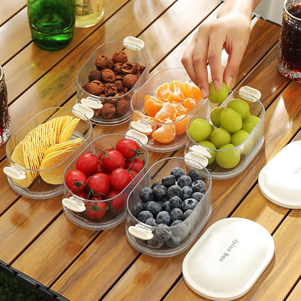 4 Layer Acrylic Spice Storage Box – Multi-Layer Seasoning Container for Kitchen & BBQ