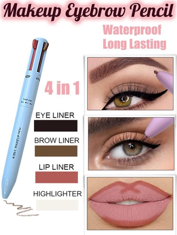 4-in-1 Waterproof Makeup Pen – Multi-Purpose Beauty Essential