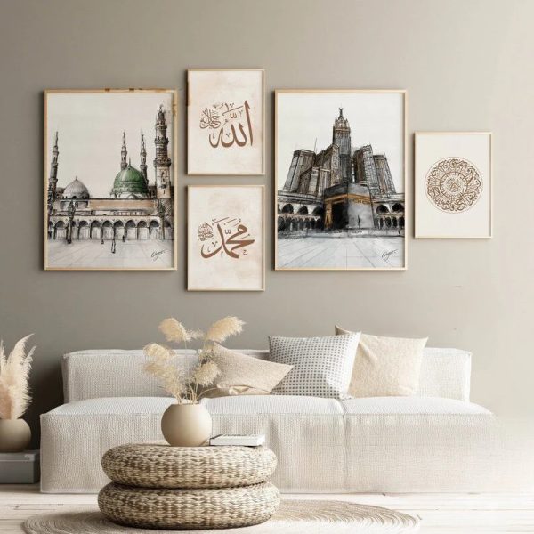 "Holy Mosque Phototile Wall Decor – Wooden Sticky Frames"