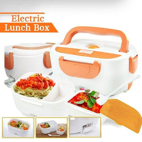 Waterproof Portable Electric Heating Lunch Box Food Warmer with Soup Tray – Random Color