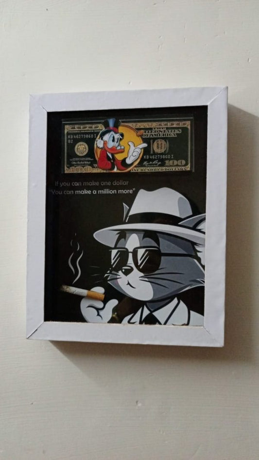 Wall Art Frame for Living Room – Wooden Frame with Glass Front & PVC Border