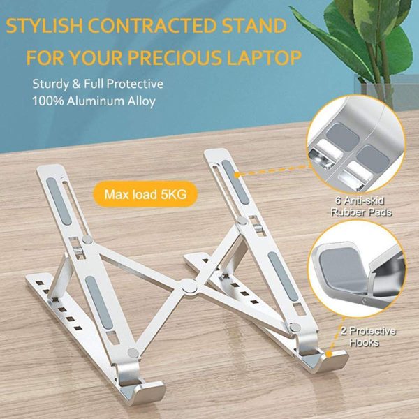 Adjustable Laptop and Tablet Stand, designed for ultimate comfort, portability, and durability. Perfect for laptops, tablets, and devices ranging from 10 to 15.6 inches
