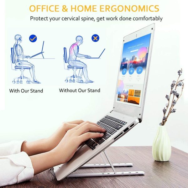 Adjustable Laptop and Tablet Stand, designed for ultimate comfort, portability, and durability. Perfect for laptops, tablets, and devices ranging from 10 to 15.6 inches