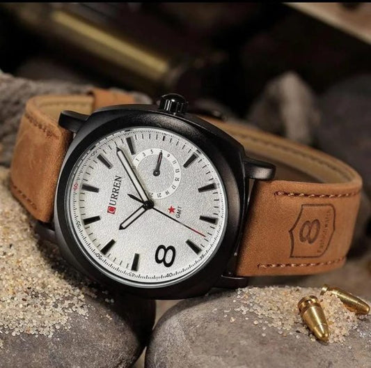 Curren GMT Chronometer Premium Leather Wristwatch for Men