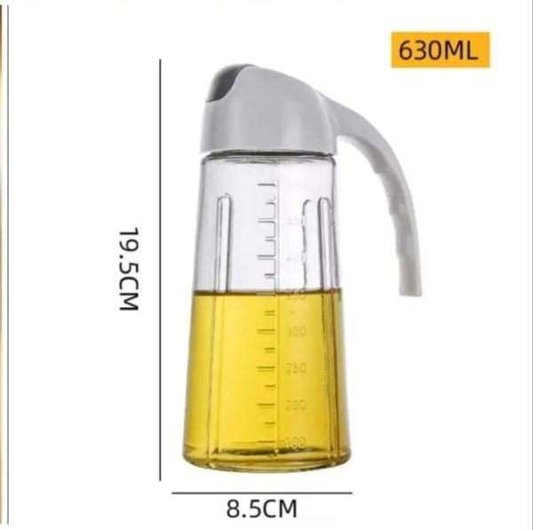 Glass Oil Dispenser Jug 450ml – Dual-Purpose Pour & Spray Bottle with High-Pressure Nozzle, Anti-Spill Design, C-Shaped Handle