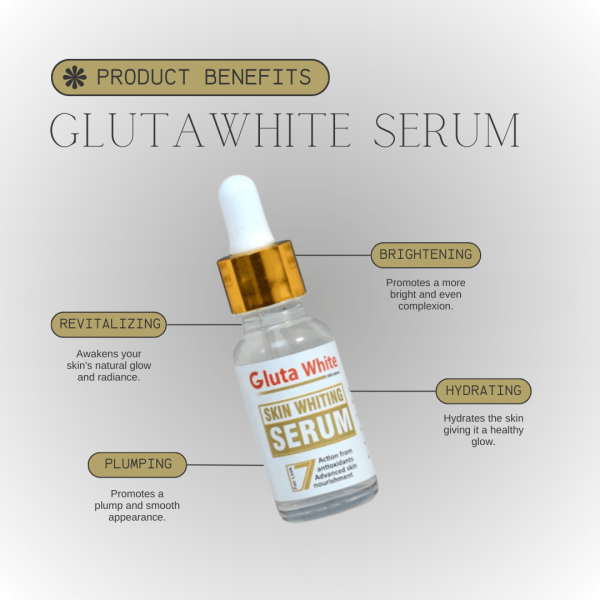 Gluta White Face Glowing Serum – 30ml | Glutathione Brightening, Hydration & Antioxidant Protection