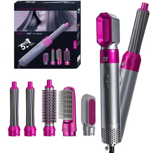 5-in-1 Hot air Dryer and Brush for professional Hair straightening, curling & volumizing for women