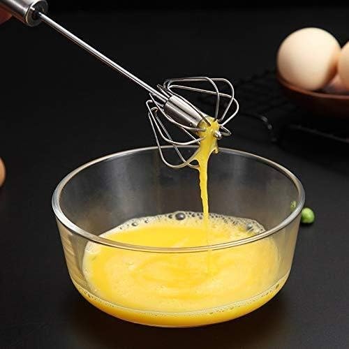 Hand Pressure Semi-Automatic Egg Beater Manual Whisk Stainless Steel Kitchen Tool