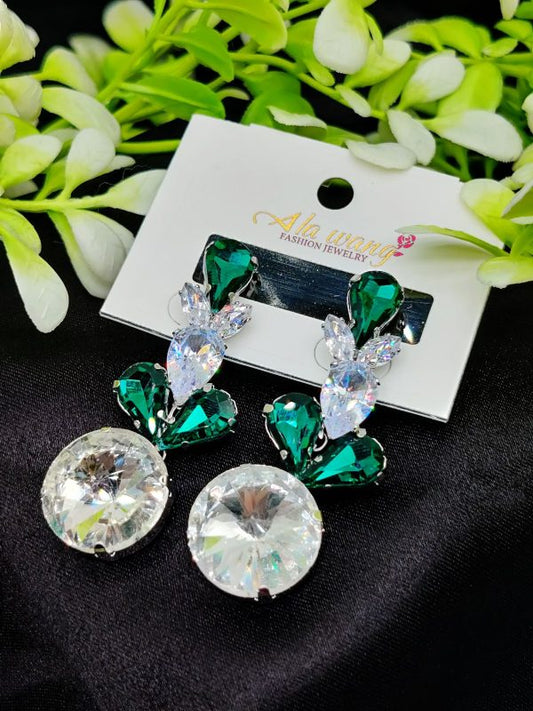 Imported Elegant Crystal Garden Drop Earrings | Artificial Jewellery for Girls & Women