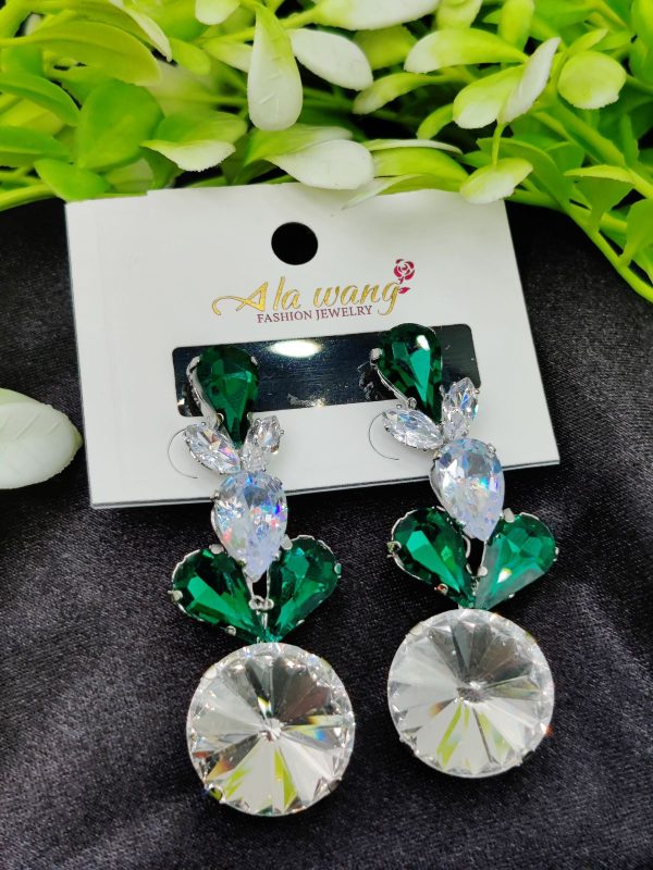 Imported Elegant Crystal Garden Drop Earrings | Artificial Jewellery for Girls & Women