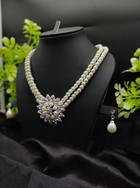 Imported Graceful Radiance Pearl Necklace Set