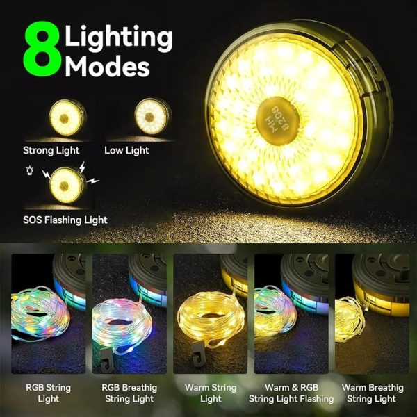 Kwznob LED String Lights & Camping Lantern – USB Rechargeable (2-in-1)