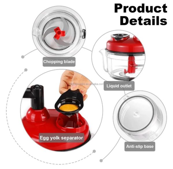 Manual Hand Vegetable Quick Chopper - Kachomer Salad Machine - High-Speed Onion Cutter