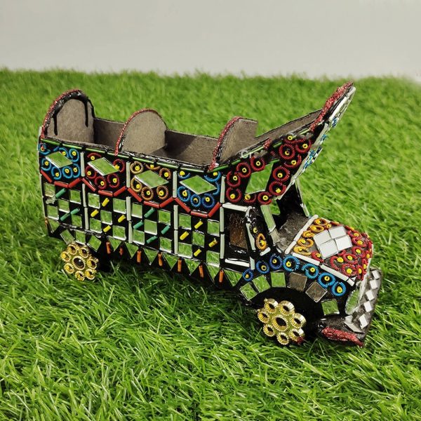 Handcrafted Mini Truck Colorful Model with Pakistani Truck Art and Mirror Work for Home and Office Decor