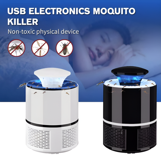 USB mosquito trap lamp with UV light and silent suction fan, eco-friendly bug zapper for indoor and outdoor use, safe chemical-free insect killer