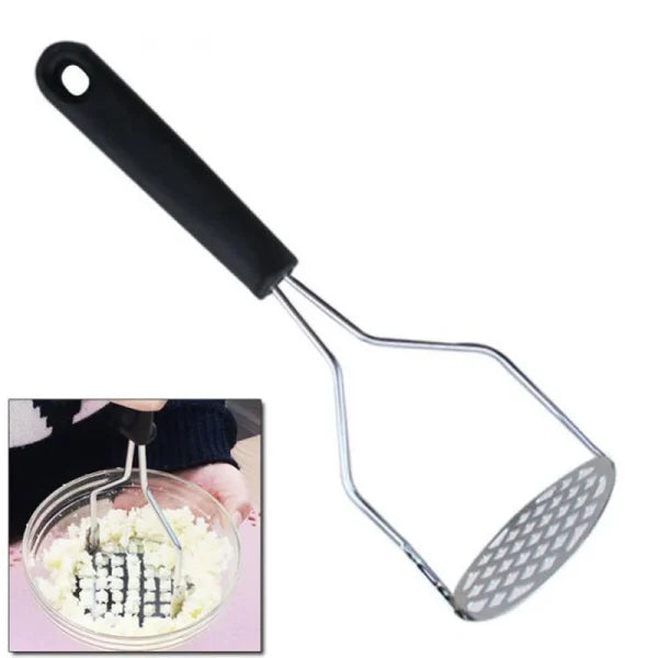 Potato Masher Stainless Steel Kitchen Vegetable Ricer | Manual Crusher Tool for Potato, Banana, Egg – Random Color