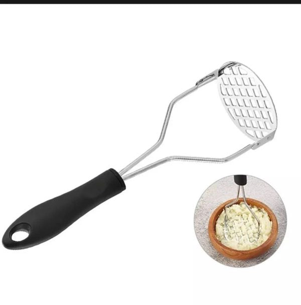 Potato Masher Stainless Steel Kitchen Vegetable Ricer | Manual Crusher Tool for Potato, Banana, Egg – Random Color