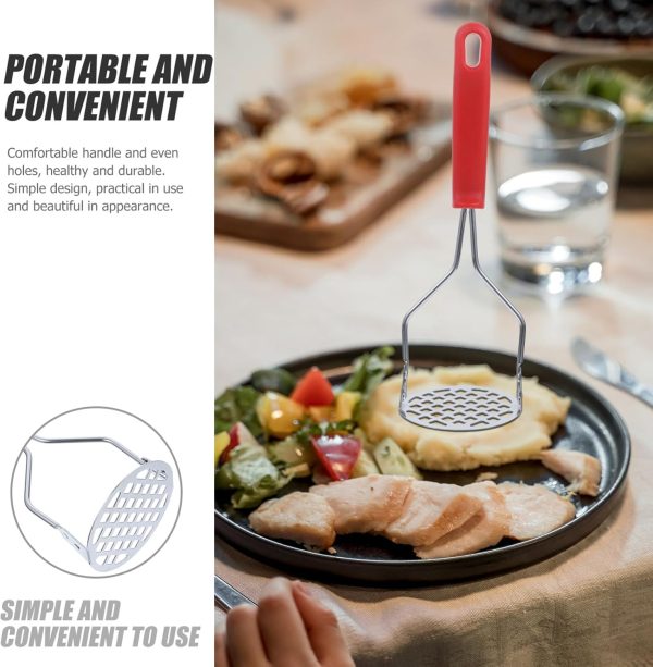 Potato Masher Stainless Steel Kitchen Vegetable Ricer | Manual Crusher Tool for Potato, Banana, Egg – Random Color