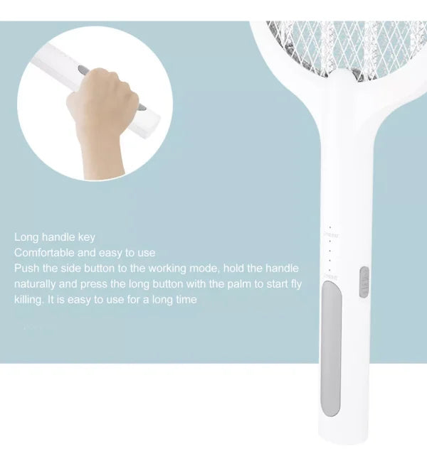 Rechargeable Electric Mosquito Killer Racket – 2-in-1 with LED Light