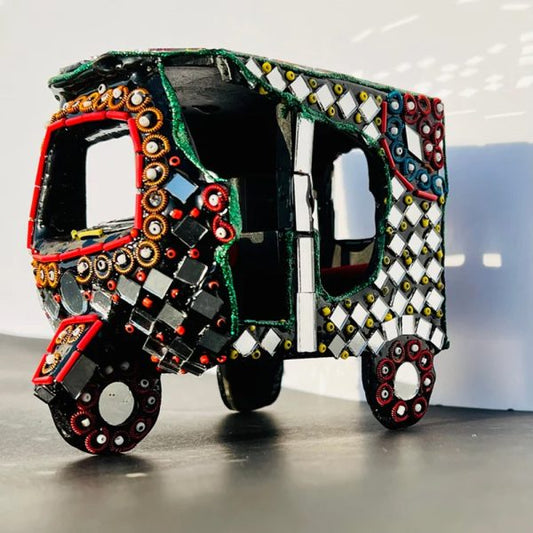 Handcrafted Mini Truck Model with colorful truck art and mirror glass work for home and office décor – RA Handicrafts Pakistan