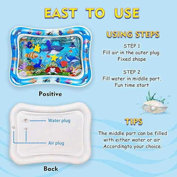 Inflatable Tummy Time Water Mat for Babies – Leakproof & Colorful Design