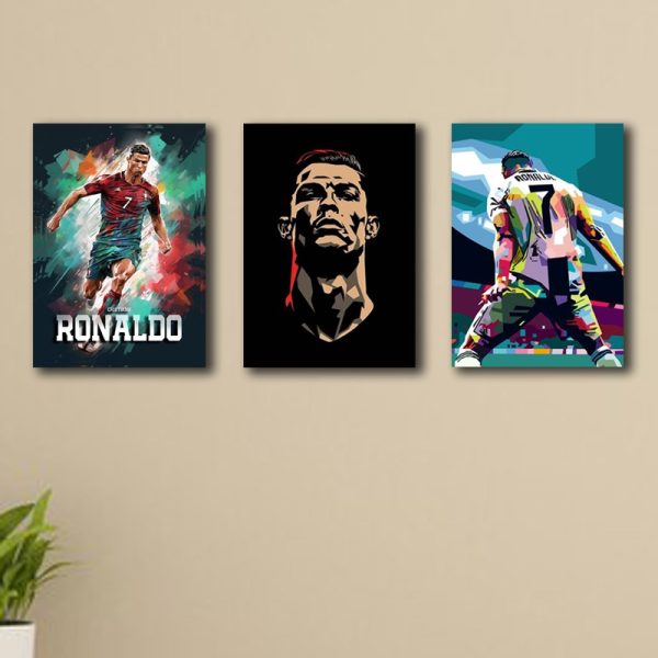 Ronaldo Wall Frames for Sports Room – Set of 3"