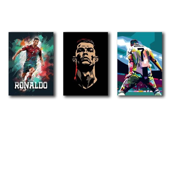 Ronaldo Wall Frames for Sports Room – Set of 3"