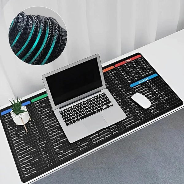 Shortcut Keyboard Mat Office PS Lock Edge 30x80cm with CAD Word Excel AI PPT Shortcuts