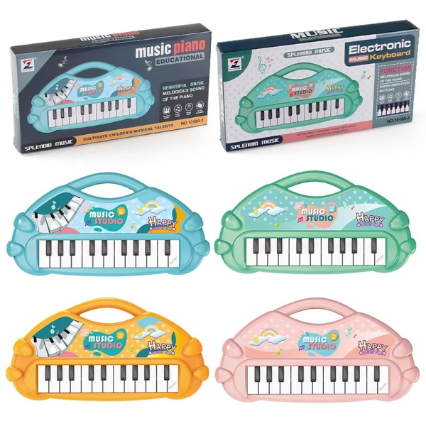 "Stuffed 13-key electronic piano toy for kids – early educational musical instrument in random color"