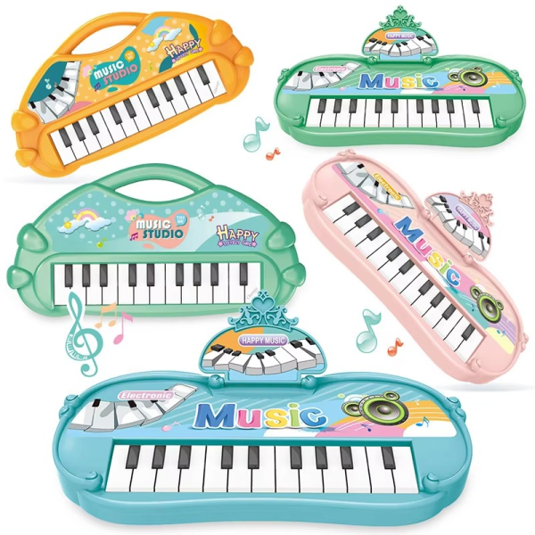 "Stuffed 13-key electronic piano toy for kids – early educational musical instrument in random color"