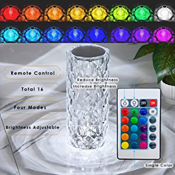 Diamond Rose Crystal Touch Lamp with Remote – 16 Color Bedside Light
USB Rechargeable Acrylic Crystal Table Lamp – Romantic Rose Shadow
16 Colors Diamond Crystal LED Lamp – Touch & Remote Control Bedside Lamp
