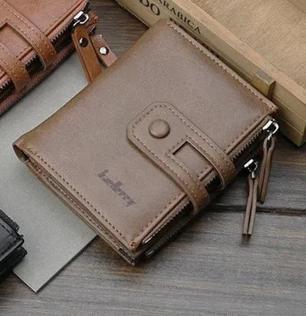 Original Buffalo Leather Trifold Wallet for Men | Full-Grain Genuine Leather Wallet | Vintage Handmade Slim Wallet with Coin Pocket