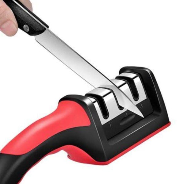 3 in 1 Manual Knife Sharpener – Stainless Steel 3-Stage Handheld Tool for Kitchen Knives in Pakistan
