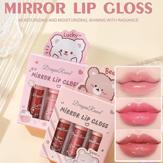 3 Pc Mirror Lip Gloss Set | Tinted Lip Balm + Hydrating Lip Oil + Plumping Gloss | Non-Sticky Lip Glow Stain (Random Shades)