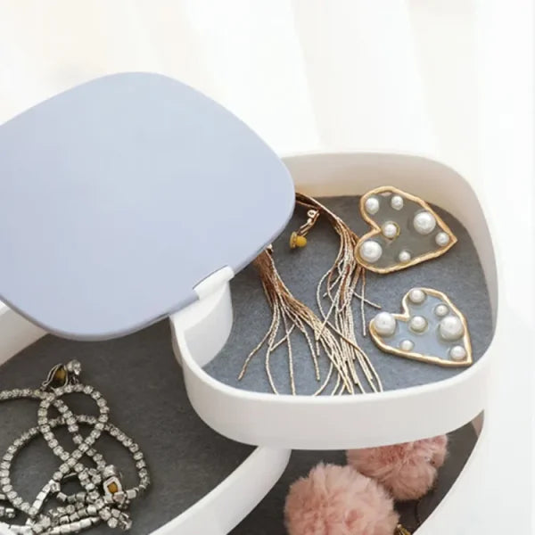 360° Rotating Jewelry Organizer with Mirror