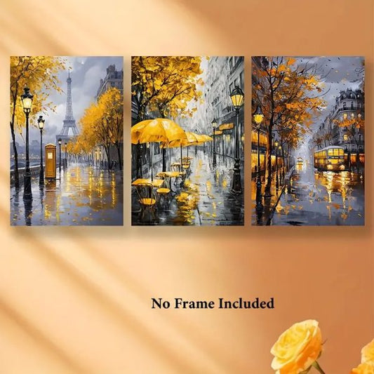 3Pcs Frameless Wooden Wall Frames - Stickable Home Decoration - Posters & Prints Gift Set
