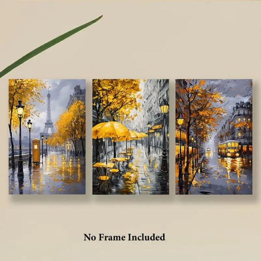 3Pcs Frameless Wooden Wall Frames - Stickable Home Decoration - Posters & Prints Gift Set
