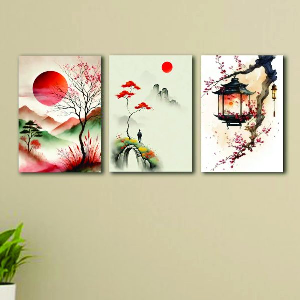 "Laminated Nature Design Wall Art Frames – Set of 3"