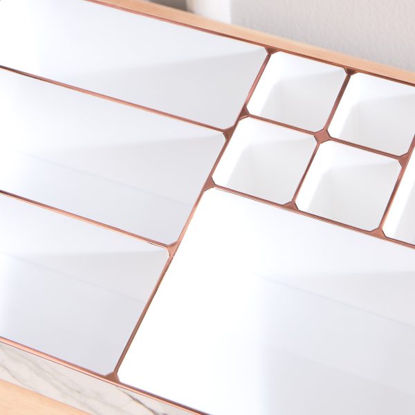 9 Compartment Marble Look Makeup Organiser for perfume holding and cosmetic products storage