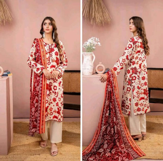 Zesh 3 Piece Unstitched Lawn Suit – Summer 2025 Drop 27 by Zaman Textile – Digital Printed Lawn Shirt, Dupatta, and Dyed Trouser
