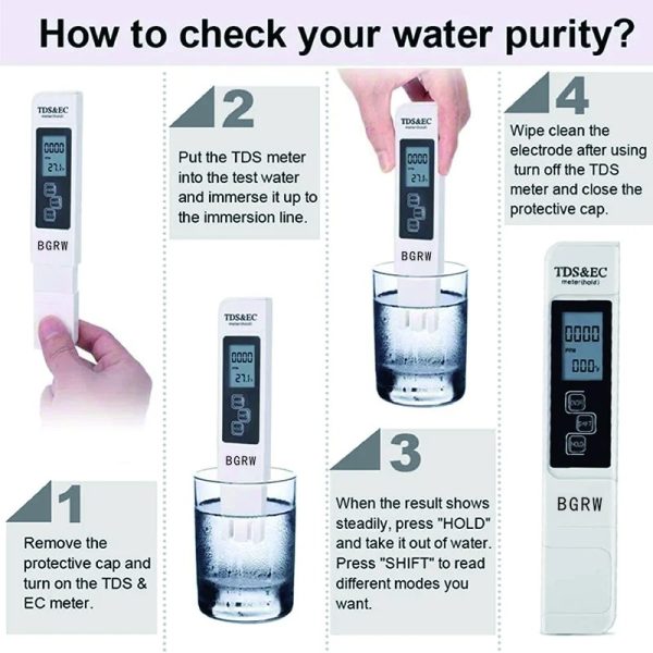 TDS Water Quality Test Pen – Digital Water Purity Meter