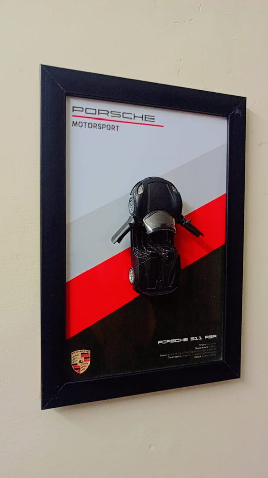 Metallic Car Wall Frame 8.5x12 Inch Modern Automotive Art Home Decor