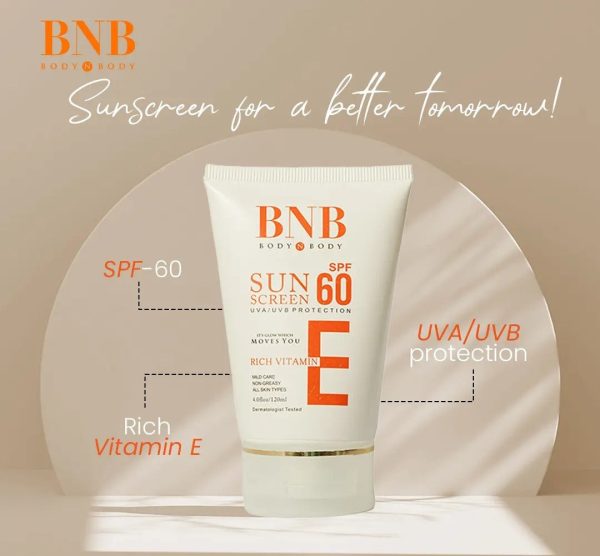 BNB Sun Screen SPF-60 Rich Vitamin E (120ml)