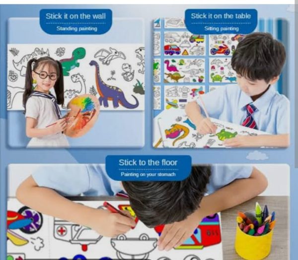 extra-long coloring paper roll – a fun, mess-free way for kids to explore art, express ideas, and develop motor skills!