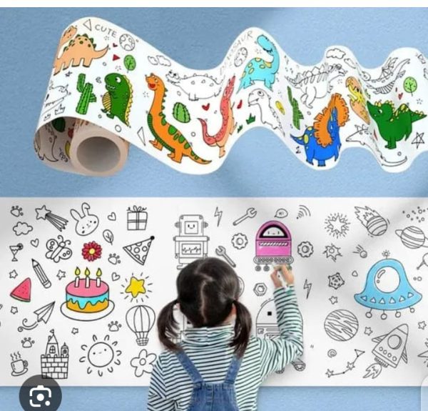 extra-long coloring paper roll – a fun, mess-free way for kids to explore art, express ideas, and develop motor skills!