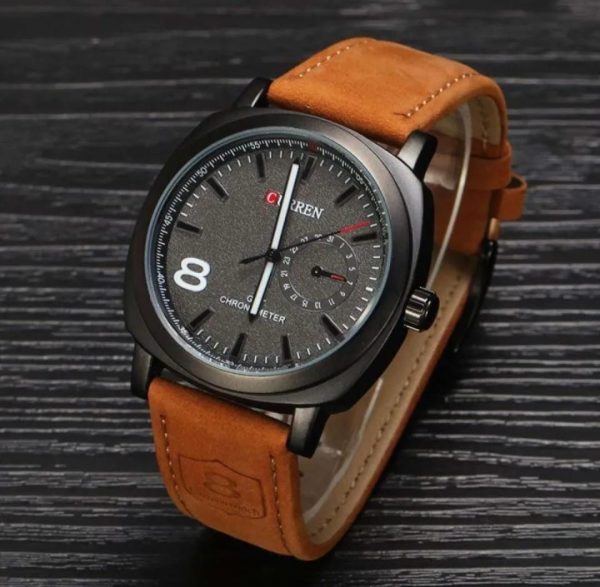 Curren GMT Chronometer Premium Leather Wristwatch for Men