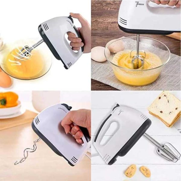 Scarlett 7-Speed Electric Hand Mixer with Stainless Steel Whisks and Dough Hooks – Compact Food Blender for Baking and Cooking
